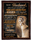 Personalized Husband Blanket, To My Husband Your Love Give Me Strength Lion Fleece Blanket - ATMTEE