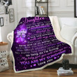 Daughter Blanket To My Daughter When Life Gets Hard And You Feel All Alone Purple Butterflies Premium Fleece Blanket - ATMTEE