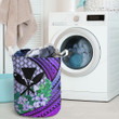 Lauhala Polynesian Hibiscus Purple  Laundry Basket
