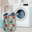 Seamless Floral With Tropical Hibiscus Watercolor Hawaii Laundry Basket