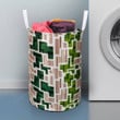 Green Polyester Folding Round Laundry Basket