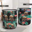 Skull And Tropical Leaves Laundry Basket