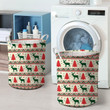 Christmas Deer And Tree Seamless Laundry Basket