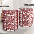 Polynesian Red And White Circle Art Laundry Basket