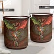 Green And Red Dragon  Laundry Basket