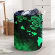 Hawaii Hibiscus Map Polynesian Ancient Green Turtle Laundry Basket