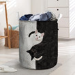 Rolling Rolling Black And White Cat Laundry Basket