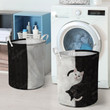 Rolling Rolling Black And White Cat Laundry Basket