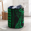 Hawaii Kakau Green Polynesian Laundry Basket