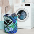 Blue Polynesian Hibiscus  Laundry Basket