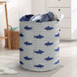 Blue Animal Shark Tripped  Laundry Basket