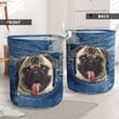 Pug In The Jean Pocket  Laundry Basket