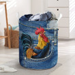 Rooster In The Jean Pocket  Laundry Basket