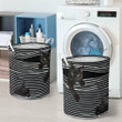 Awesome Black Cat White Line  Laundry Basket