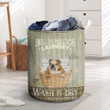 English Bulldog Dog Wash & Dry Laundry Basket