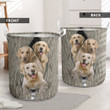 Three Lovely Dog Golden Retriever Laundry Basket