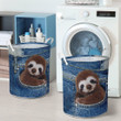 Sloth In The Jean Pocket  Laundry Basket