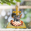 Jesus Hands Holding US Veteran Ornament Memorial Veteran Ornament Best Decorated Christmas Tree