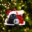 Black Cat Santa With Stocking Christmas Ornament Cat Lovers Christmas Decorations 2021