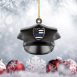 Police Hat Ornament Thin Blue Line US Flag Ornament Christmas Gifts For Cops