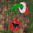 Golden Retriever Green Hand With Ball Ornament Cute Dog Xmas Ornament Glitter Christmas Tree
