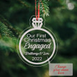 Personalized 2022 Our First Christmas Engaged Ornament Our 1St Just Engaged Ornament