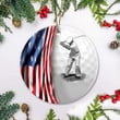 Golf Player Inside American Flag Ornament Designer Christmas Ornaments Gifts For Golf Lovers