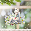 Unicorn Sitting On Floral Ornament Cute Unicorn Christmas Tree Ornament Christmas Gifts For Her