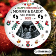 Personalized Photo Pregnant Ornament Mommy And Daddy See You In 2022 Christmas Ornament