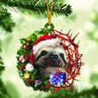 Sloth Out Of Christmas Wreath Ornament Christian Christmas Ornament Gifts For Sloth Lovers