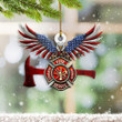 Eagle US Firefighter Ornament Honoring Fireman Logo Ornament Gifts For Fireman