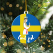 God Jul Sweden Flag Christmas Ornament Hanging Tree Ornament Holiday Xmas Decorating