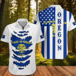 Oregon Hawaiian Shirt Patriotic Honoring Flag State Of Oregon 1850 Apparel