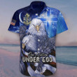 US Navy Eagle One Nation Under God Hawaiian Shirt Patriotic Clothing Proud Navy Gift For Dad