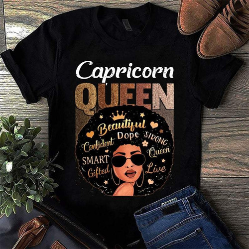 Funny Capricorn Shirt, Capricorn Zodiac Sign, Capricorn Black Queen Shirt, Capricorn Shirt Unisex T-Shirt