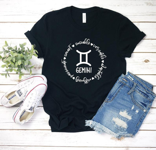 Gemini Unisex T-Shirt, Twin Zodiac Gemini, Birthday Astrological Sign, Gift For Gemini, Birthday Gift T-Shirt