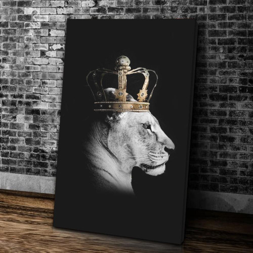 Queen Lion Canvas, Birthday Gift Idea, Best Anniversary Gift For Her Canvas Wall Art Decor