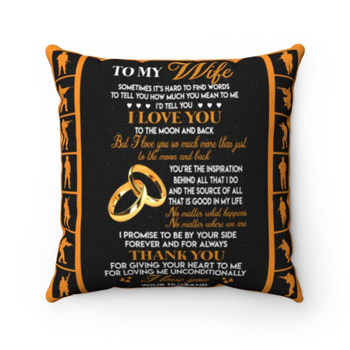 Veterans Wife Pillow - To My Wife Sometimes It's Hard To Find Words To Tell You Pillow