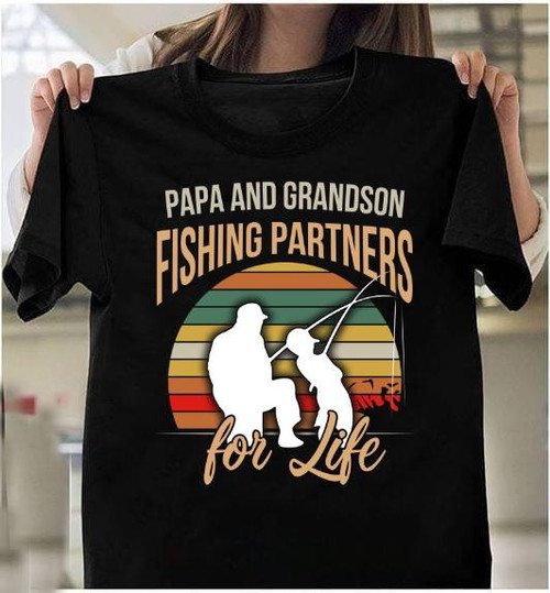 Veteran Shirt, Papa And Grandson, Fishing Partner, Father's Day Gift For Dad KM1404