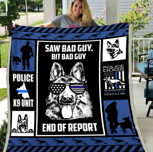 Saw Bad Guy, Big Bad Guy End Of Report, Police Dog Fleece Blanket