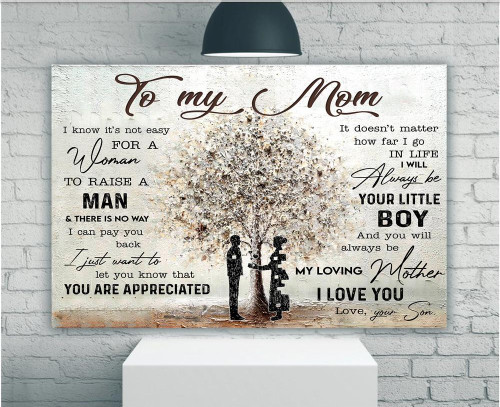 Mom Canvas, Mother's Day Gift For Mom, To My Mom, I Know It's Not Easy, Gift From Son Canvas