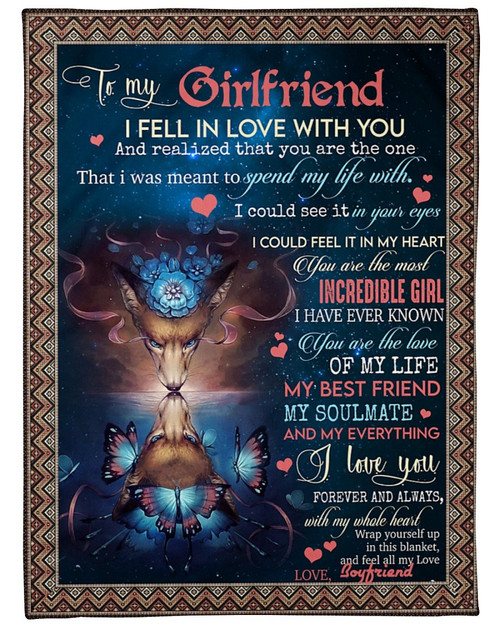 Special Gift For Girlfriend, Girlfriend Blanket, Valentine's Day Gift, To My Girlfriend I Fell In Love With You Fleece Blanket