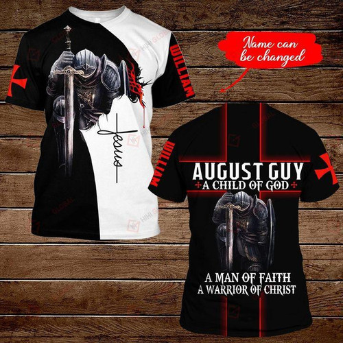 Veteran Shirt, Custom Name Shirt, August Guy A Child Of God All Over Printed Shirt