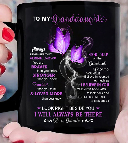 Granddaughter Mug, To My Granddaughter Always Remember That Grandma Love You Butterflies Mug