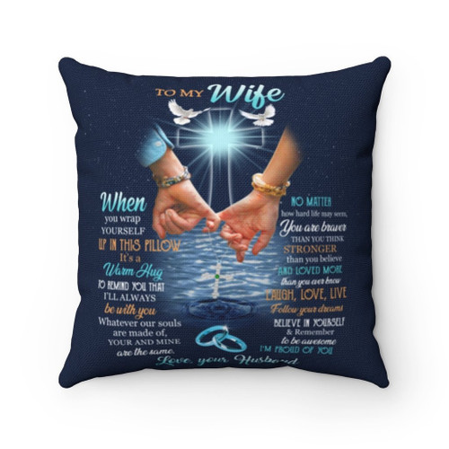 Wife Pillow, Gift For Her, Easter Gift Idea For Wife, To My Wife When You Wrap Yourself Pillow