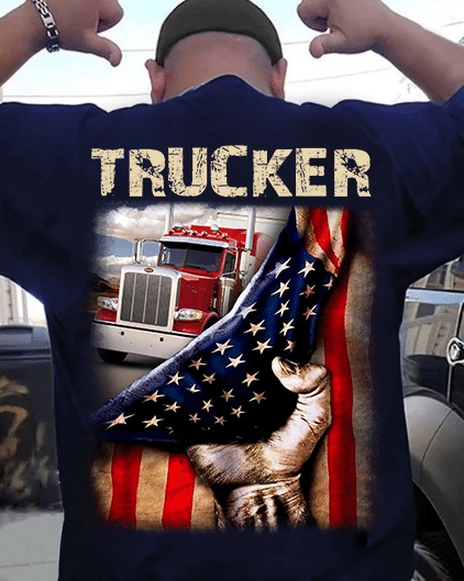 Trucker Behind In The Flag T-Shirt