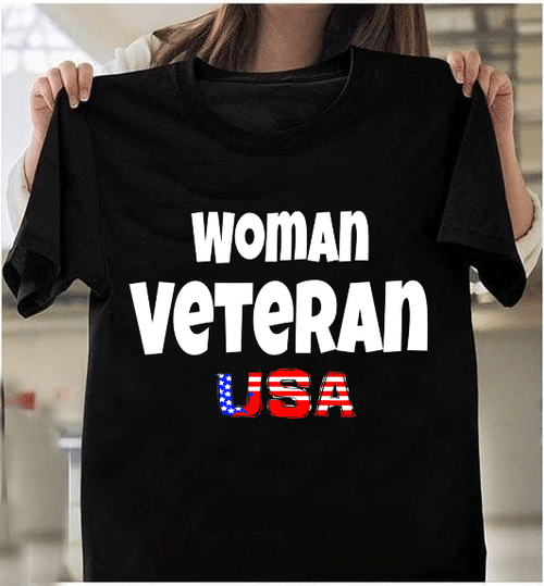 Woman Veteran USA, Gift For Female Veteran T-Shirt