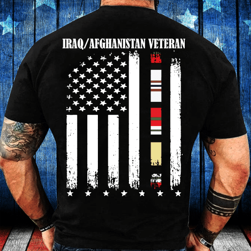 Proud Iraq Afghanistan Veteran Flag T-Shirt