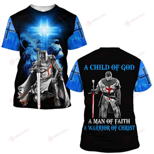 A Child Of God A Man Of Faith A Warrior Of Christ Jesus Knight Templar V5 All Over Printed Shirts