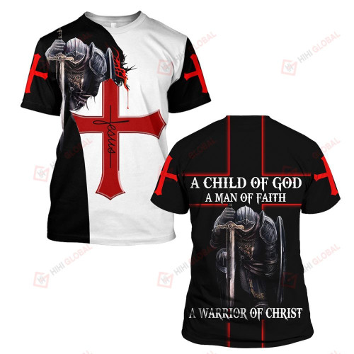A Child Of God A Man Of Faith A Warrior Of Christ Jesus Knight Templar V6 All Over Printed Shirts
